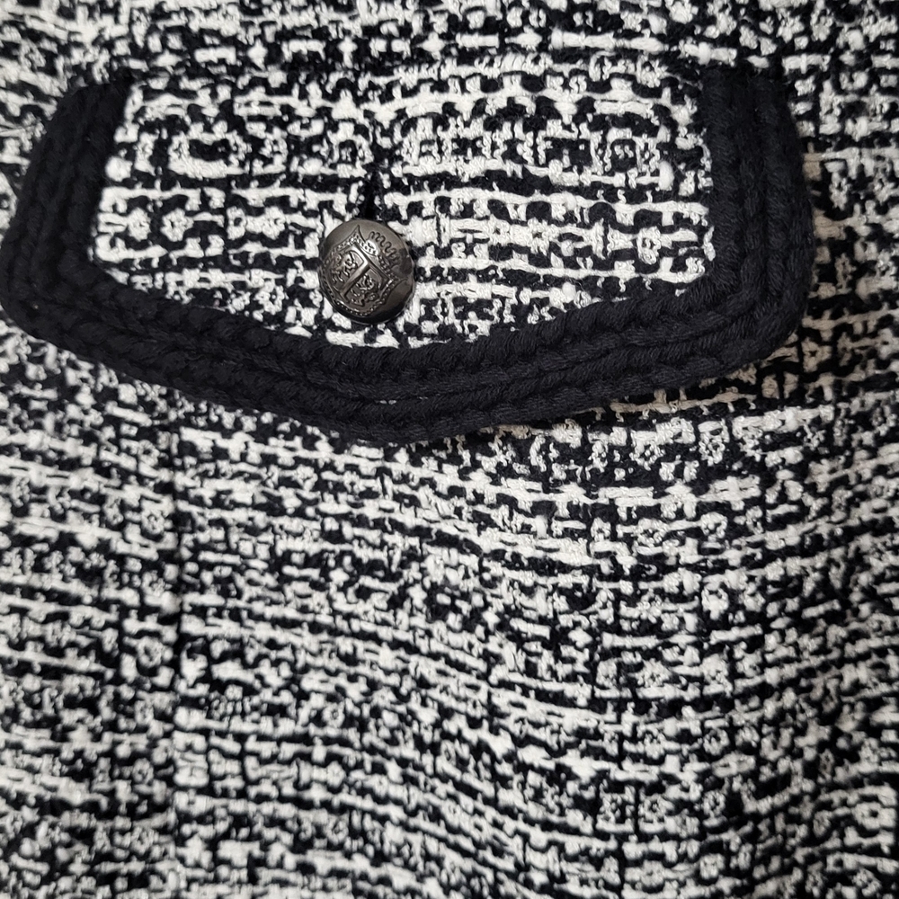 Talbots Textured Tweed Open Front Cardigan Jacket‎ Black White Women's 1X Petite - Picture 8 of 12